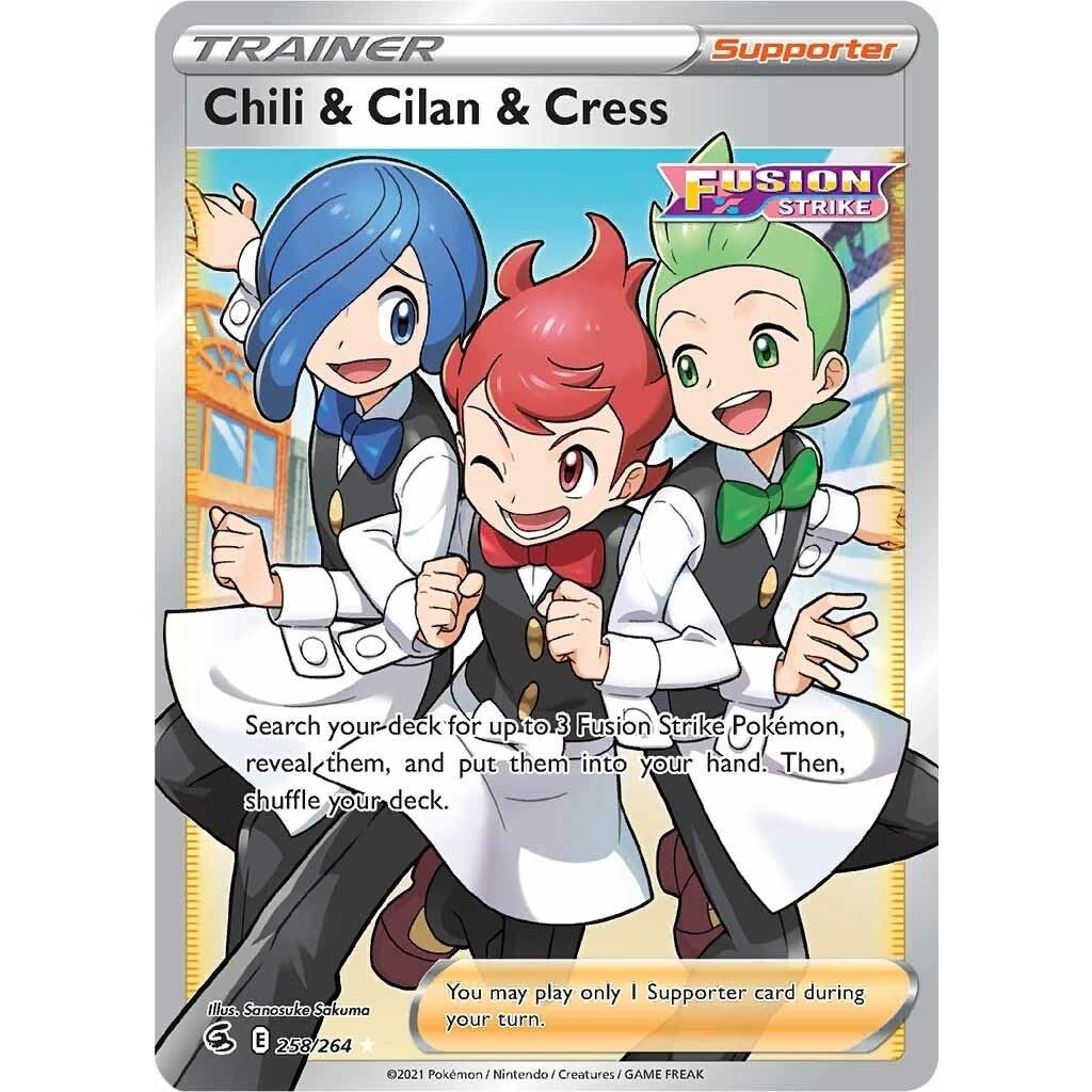 Image for Chili & Cilan & Cress (Full Art) (258/264) (SWSH08) - Pokemon