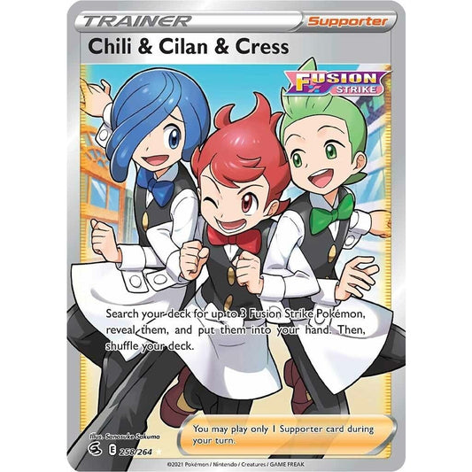 Image for Chili & Cilan & Cress (Full Art) (258/264) (SWSH08) - Pokemon