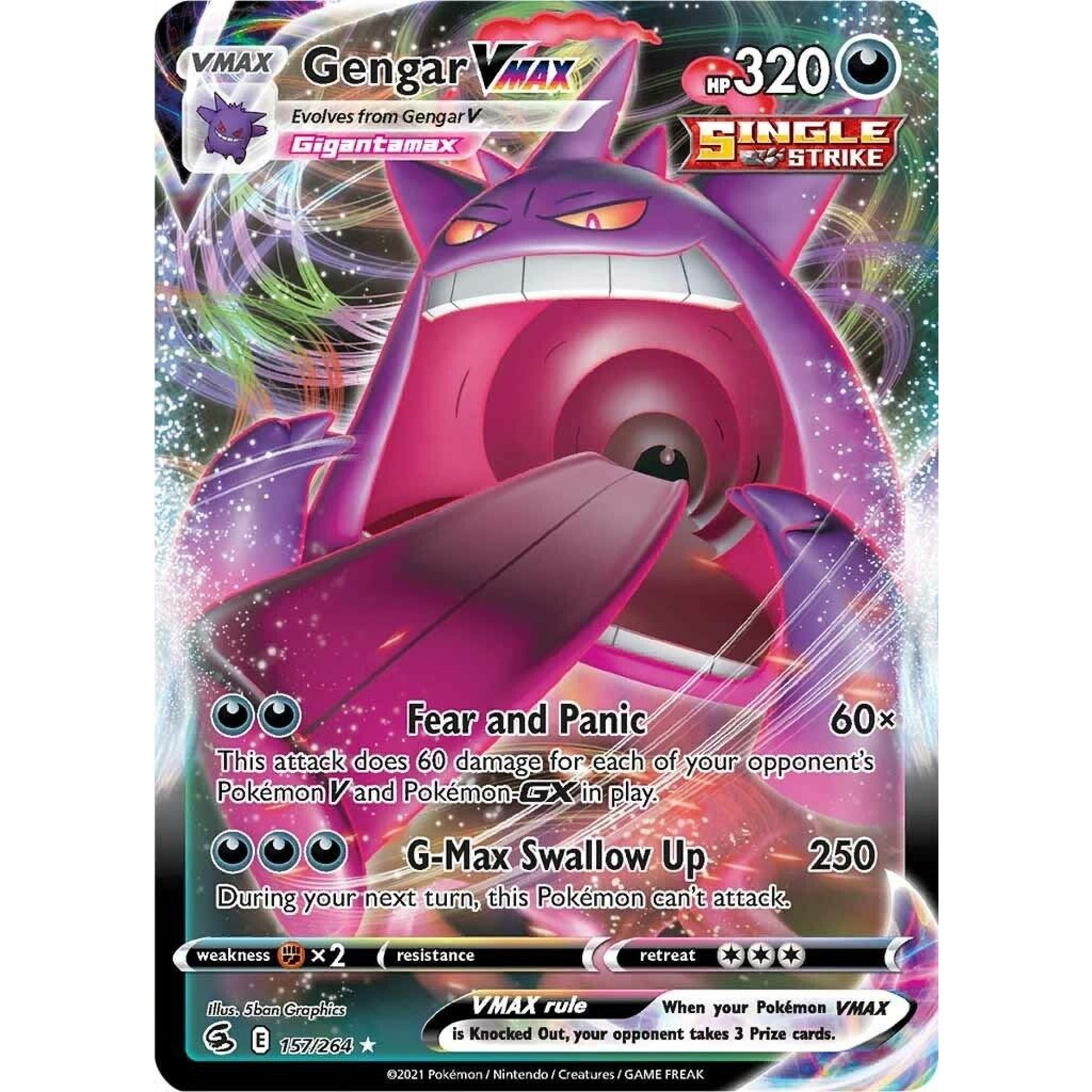 Image for Gengar VMAX (157/264) (SWSH08) - Pokemon