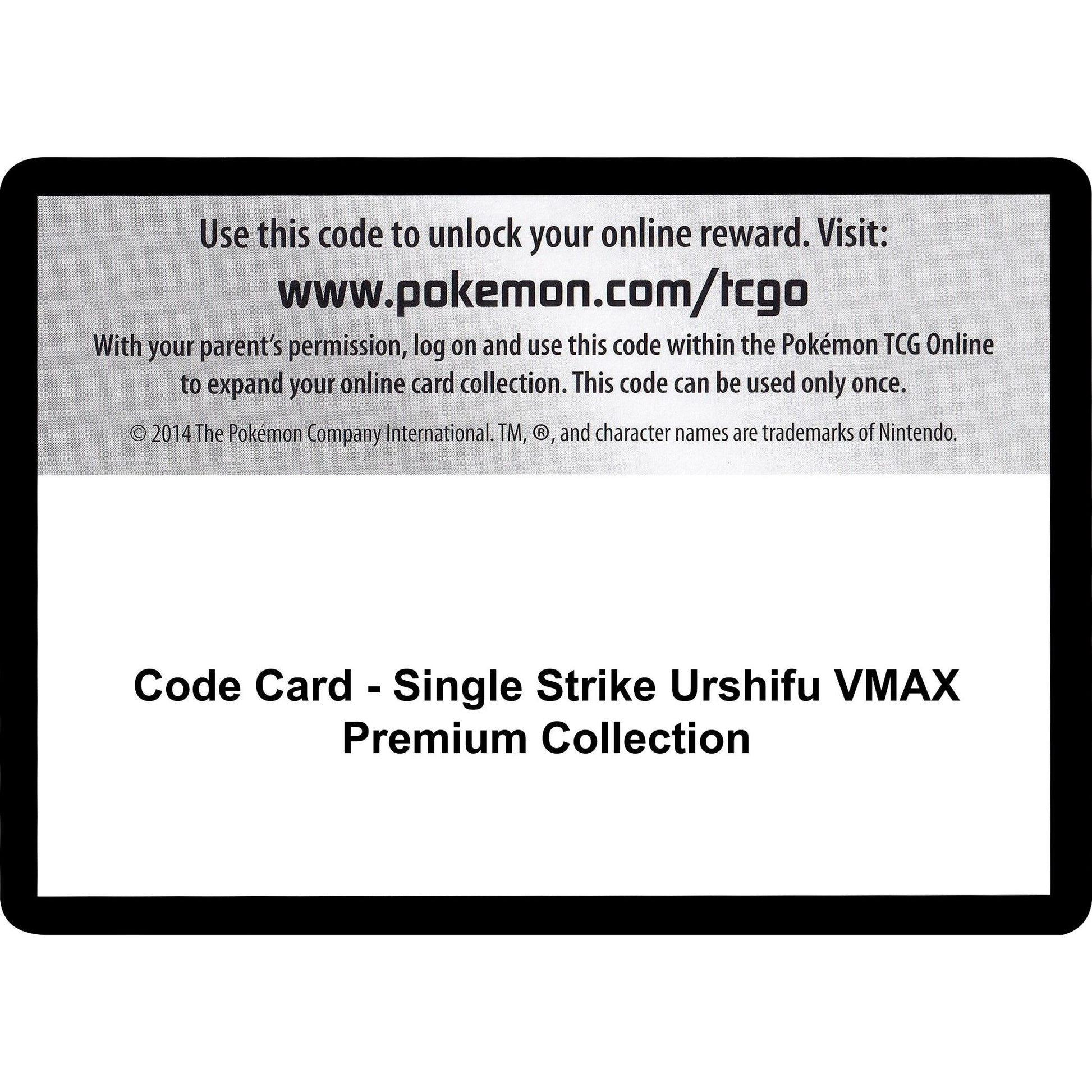 Image for Code Card - Single Strike Urshifu VMAX Premium Collection (SWSH08) - Pokemon