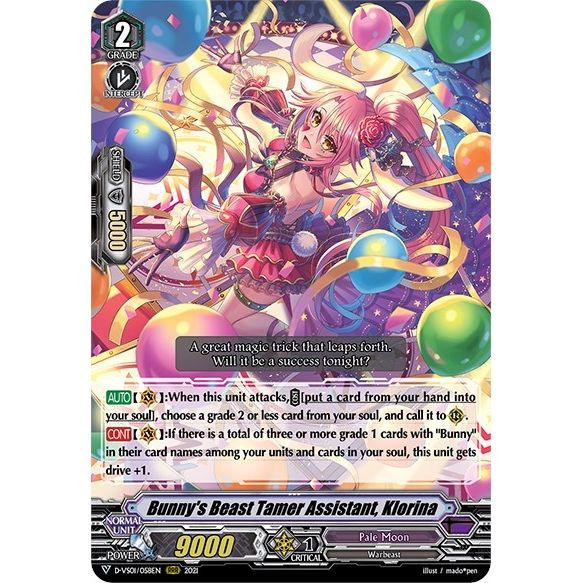 Image for Bunny's Beast Tamer Assistant, Klorina (D-VS01/058EN) (D-VS01) - Cardfight Vanguard
