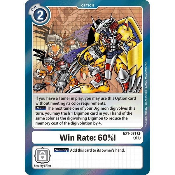 Image for Win Rate: 60%! (EX1-071 R) (EX01) - Digimon Card Game