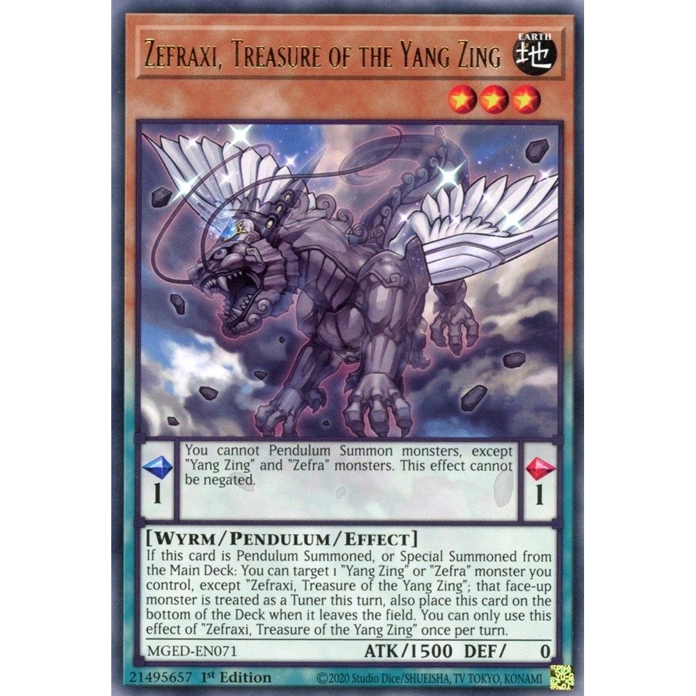 Image for Zefraxi, Treasure of the Yang Zing (MGED-EN071) (MGED) - YuGiOh