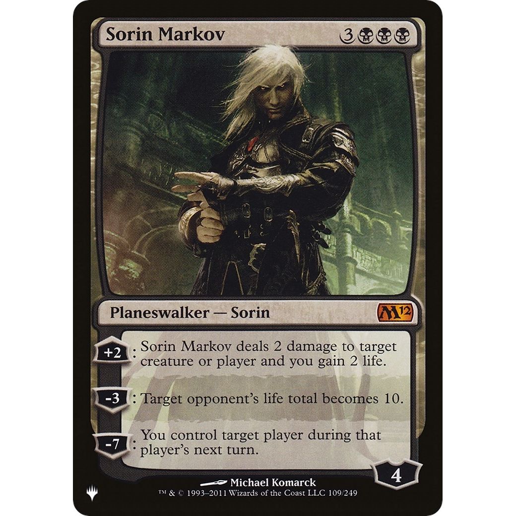 Image for Sorin Markov (M12) (109/249) (LIST) - Magic: The Gathering