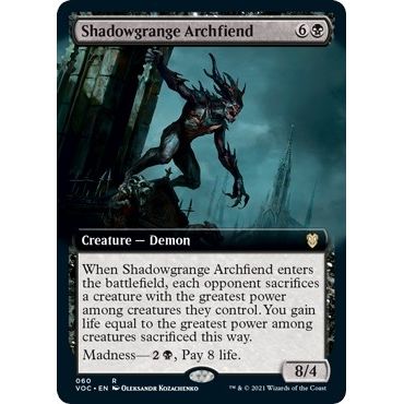 Image for Shadowgrange Archfiend (Extended Art) (60) (VOC) - Magic: The Gathering