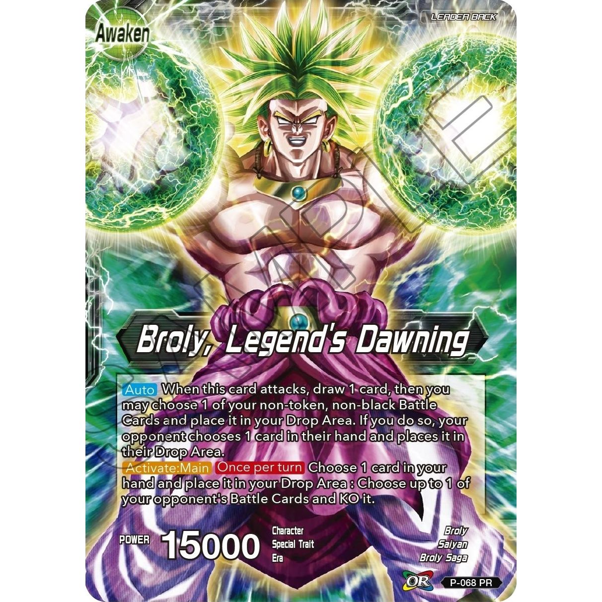 Image for Broly // Broly, Legend's Dawning (P-068) (MB-01) - Dragon Ball Super: Masters