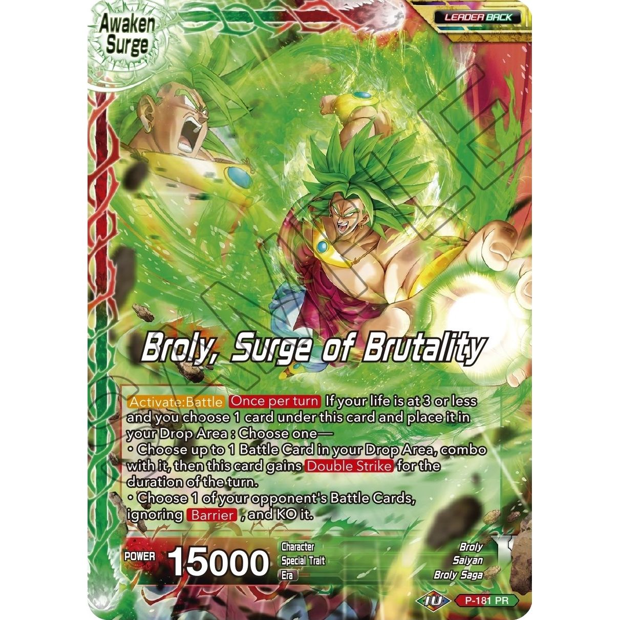 Image for Broly // Broly, Surge of Brutality (P-181) (MB-01) - Dragon Ball Super: Masters