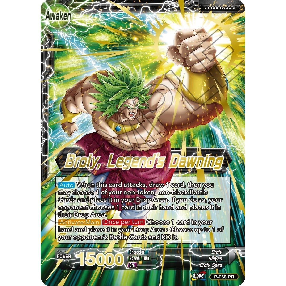 Image for Broly // Broly, Legend's Dawning (Gold Stamped) (P-068) (MB-01) - Dragon Ball Super: Masters