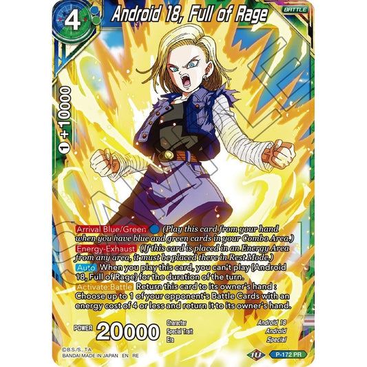 Image for Android 18, Full of Rage (P-172) (MB-01) - Dragon Ball Super: Masters