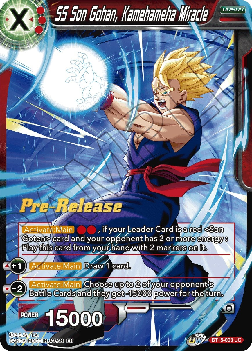 Image for SS Son Gohan, Kamehameha Miracle (BT15-003) (DBS-B15PRE) - Dragon Ball Super: Masters