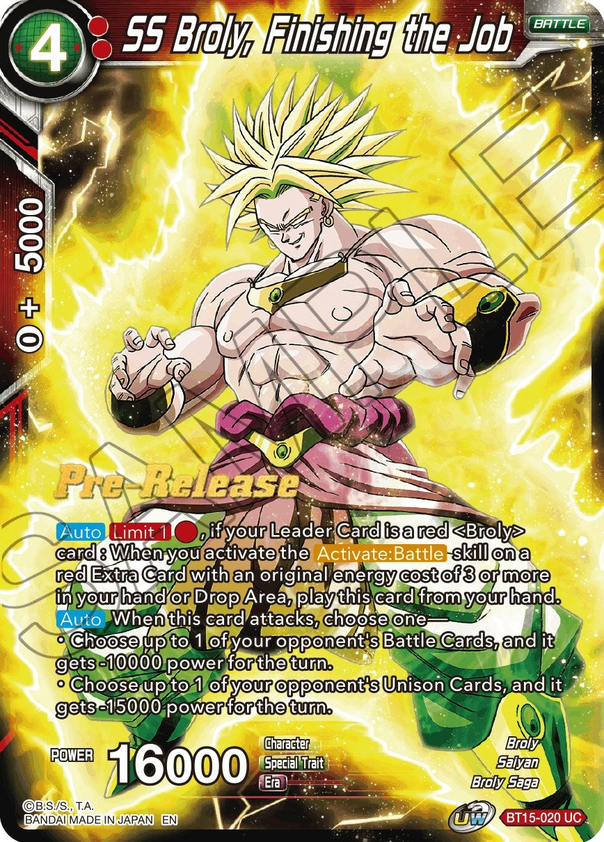 Image for SS Broly, Finishing the Job (BT15-020) (DBS-B15PRE) - Dragon Ball Super: Masters