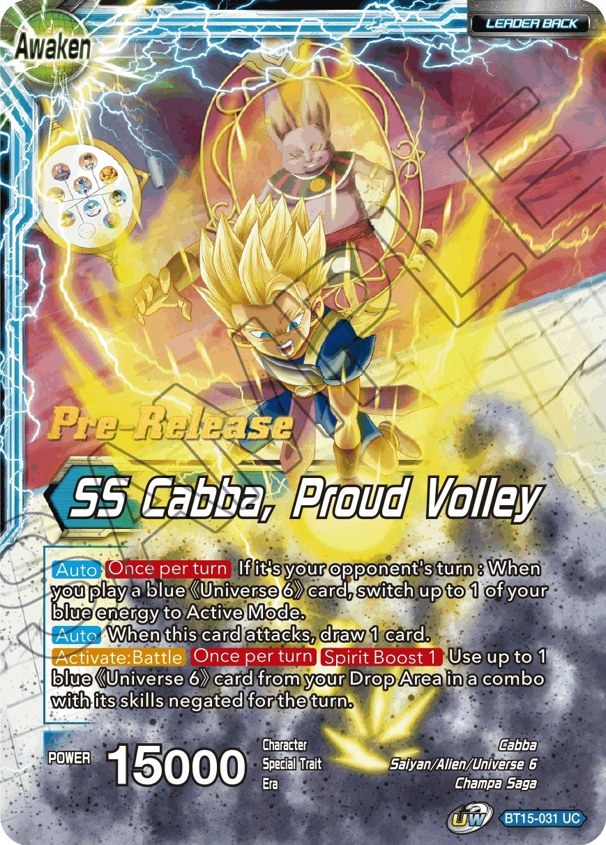 Image for Cabba // SS Cabba, Proud Volley (BT15-031) (DBS-B15PRE) - Dragon Ball Super: Masters