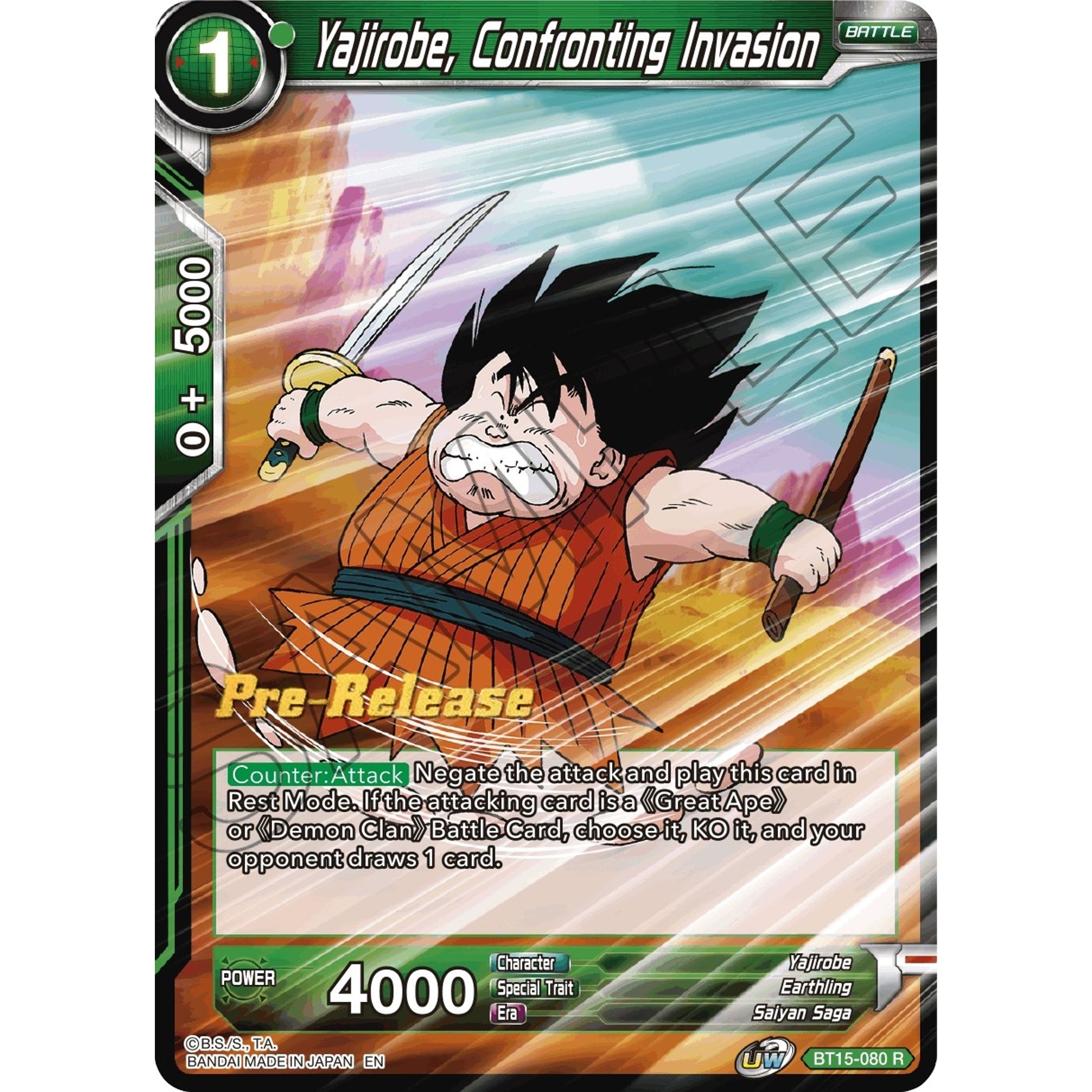 Image for Yajirobe, Confronting Invasion (BT15-080) (DBS-B15PRE) - Dragon Ball Super: Masters