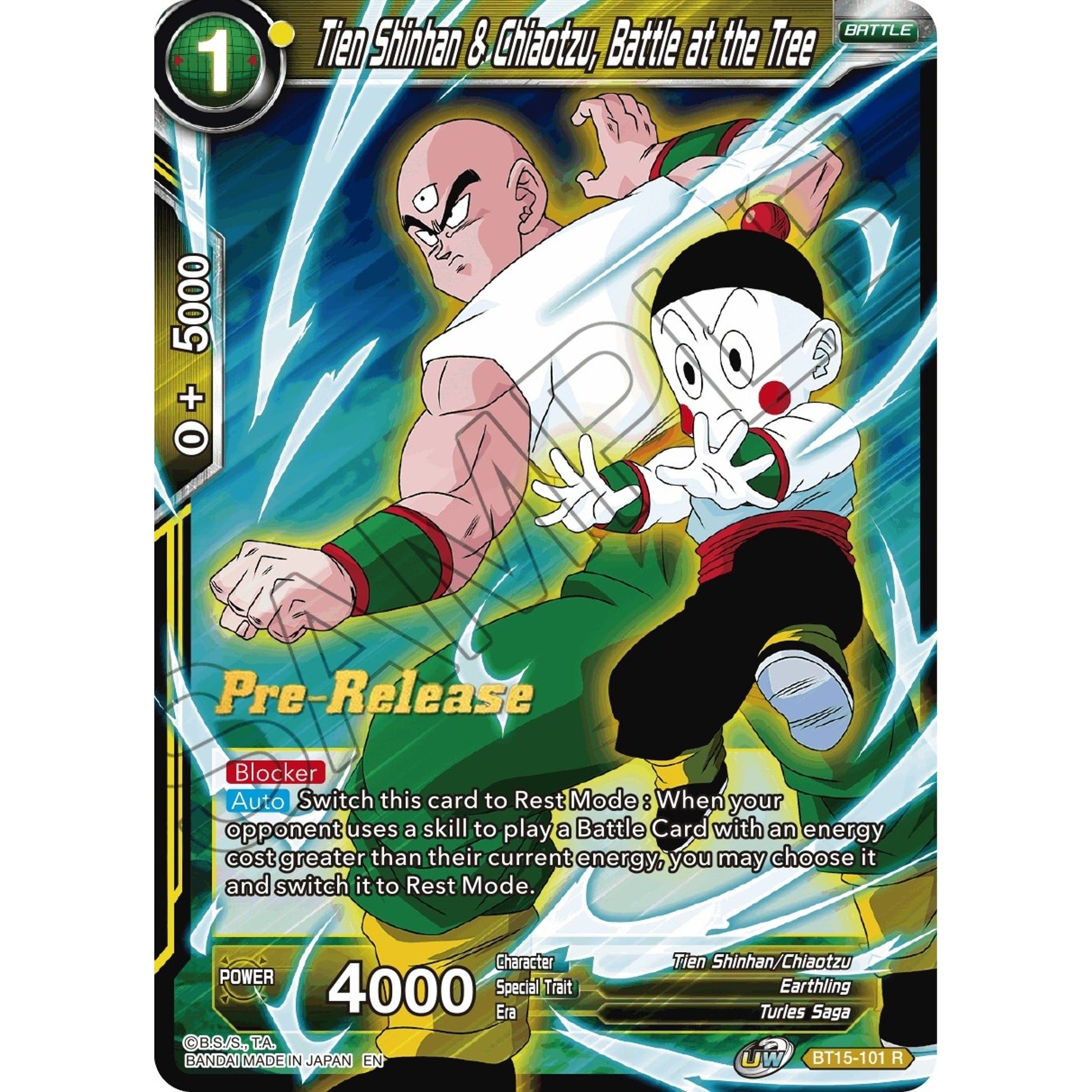 Image for Tien Shinhan & Chiaotzu, Battle at the Tree (BT15-101) (DBS-B15PRE) - Dragon Ball Super: Masters
