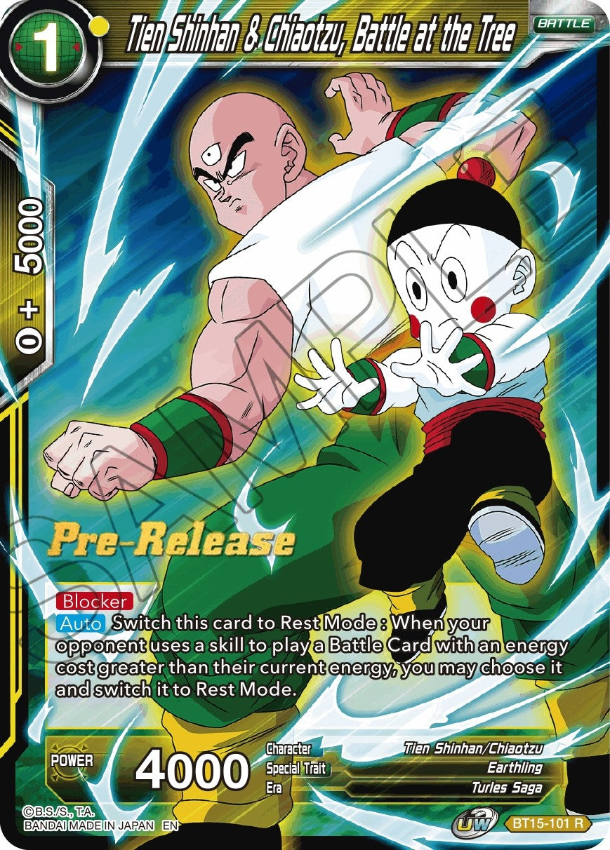 Image for Tien Shinhan & Chiaotzu, Battle at the Tree (BT15-101) (DBS-B15PRE) - Dragon Ball Super: Masters