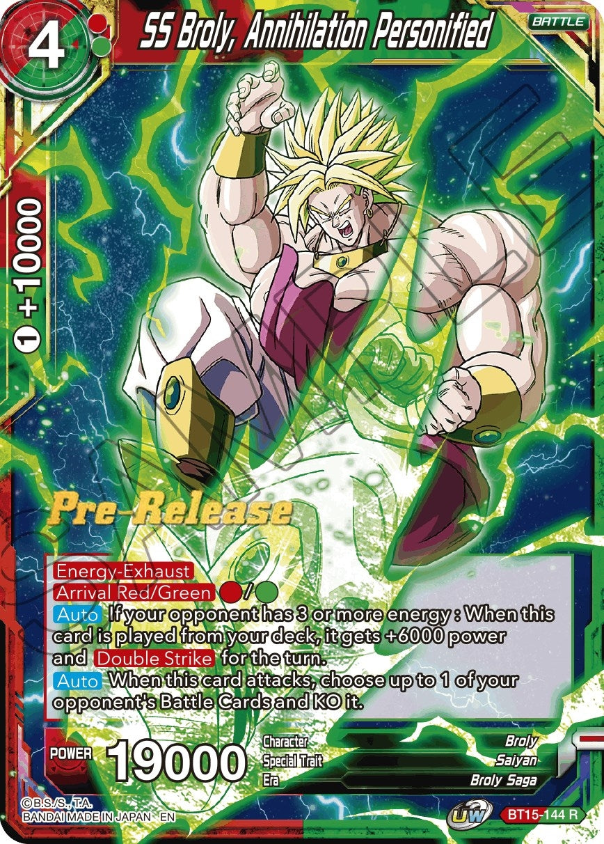 Image for SS Broly, Annihilation Personified (BT15-144) (DBS-B15PRE) - Dragon Ball Super: Masters