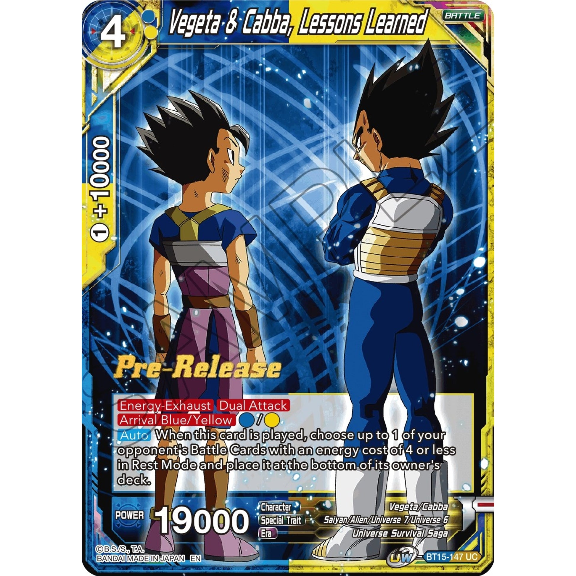 Image for Vegeta & Cabba, Lessons Learned (BT15-147) (DBS-B15PRE) - Dragon Ball Super: Masters