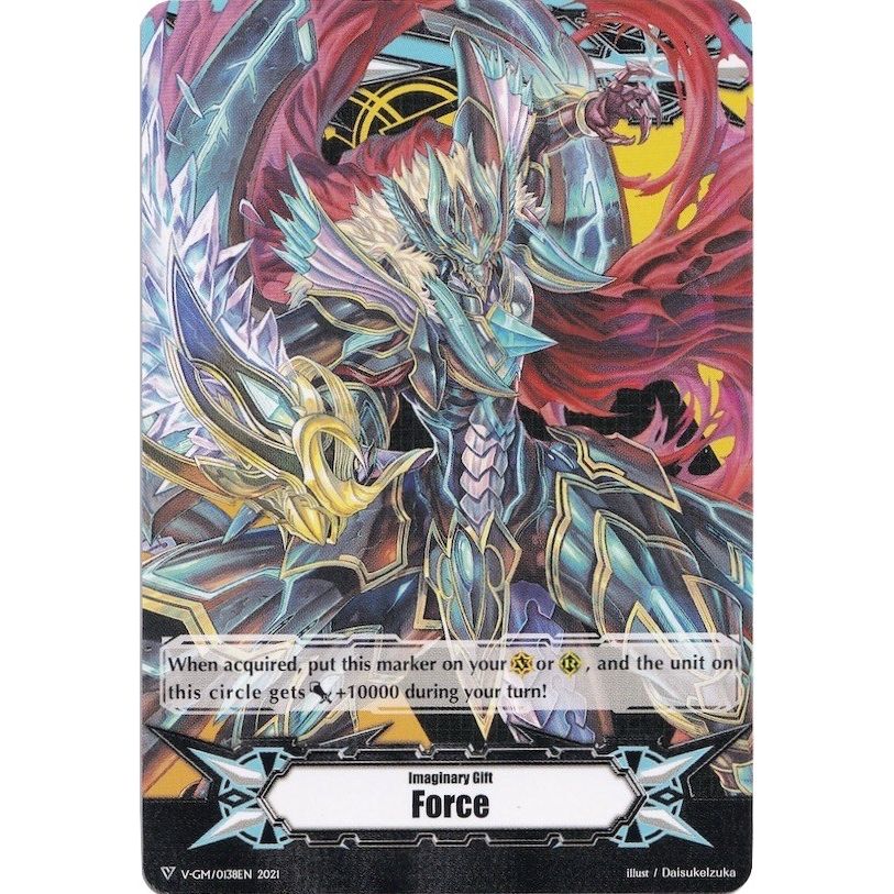 Image for Imaginary Gift [Force] // [Imaginary Gift [Force II] Double-sided Gift Marker - Revenger, Raging Form Dragon (2021) (V-GM/0138EN 2021) (V-GM) - Cardfight Vanguard