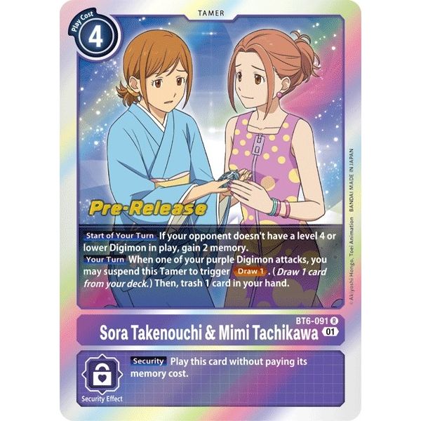 Image for Sora Takenouchi & Mimi Tachikawa (BT6-091 R) (BT06_PR) - Digimon Card Game