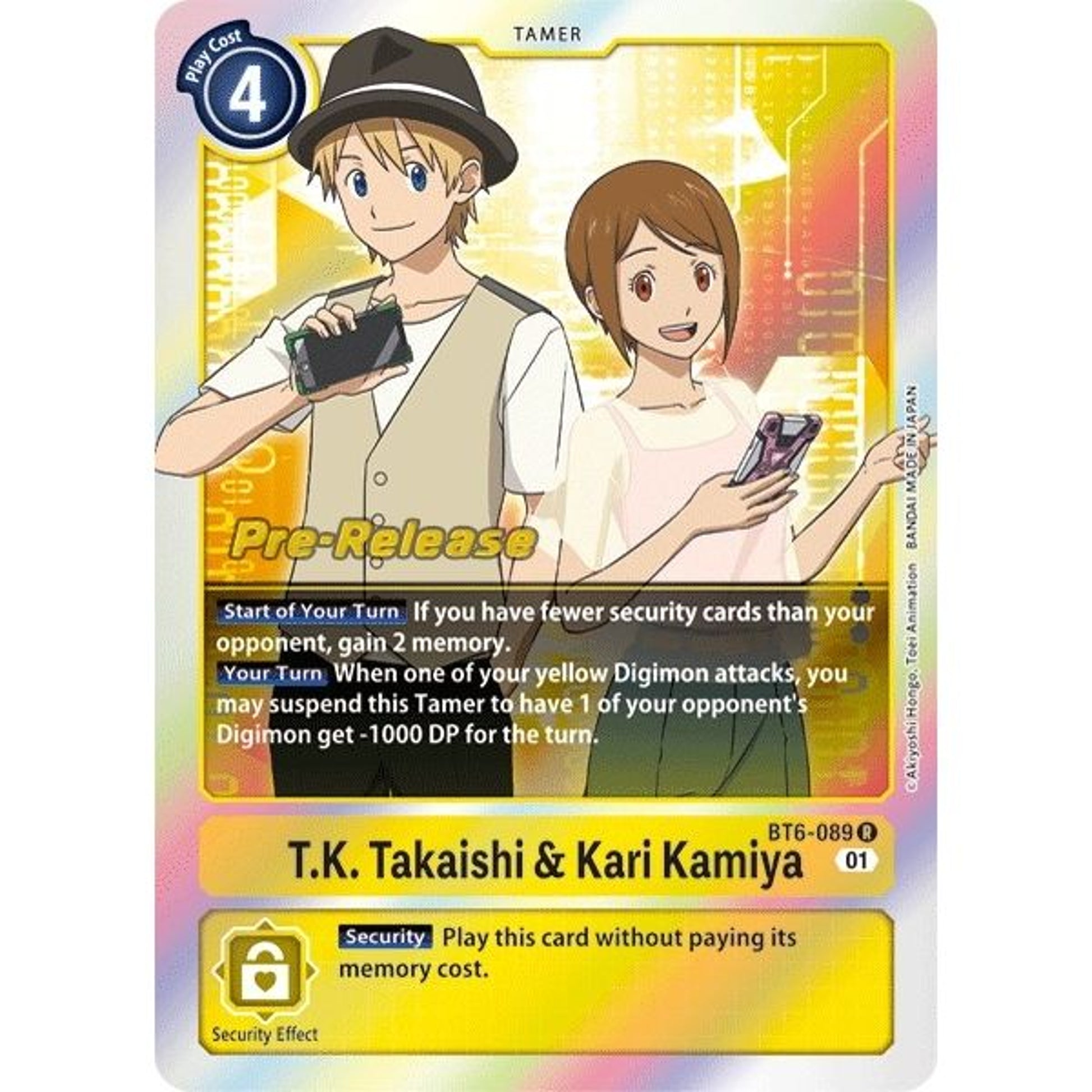 Image for T.K. Takaishi & Kari Kamiya (BT6-089 R) (BT06_PR) - Digimon Card Game