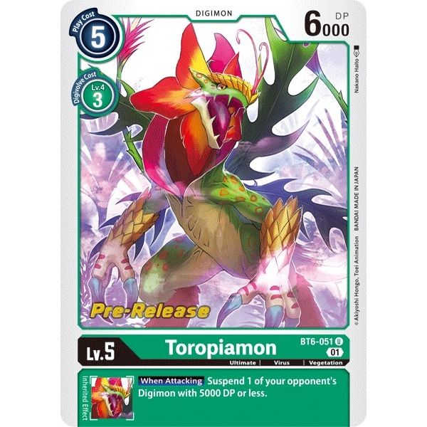 Image for Toropiamon (BT6-051 U) (BT06_PR) - Digimon Card Game