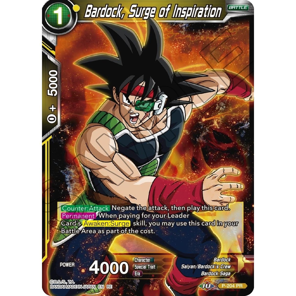 Image for Bardock, Surge of Inspiration (P-204) (MB-01) - Dragon Ball Super: Masters