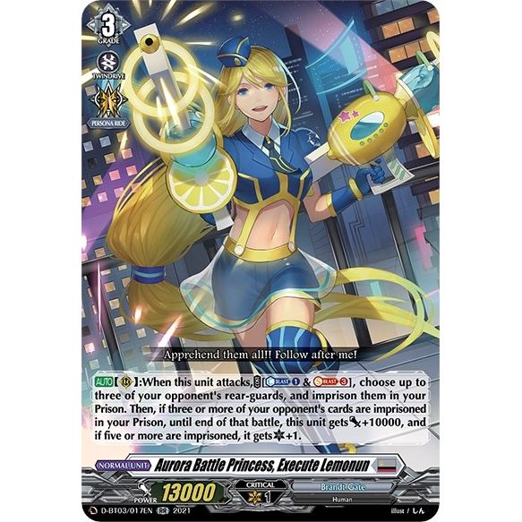 Image for Aurora Battle Princess, Execute Lemonun (D-BT03/017EN) (D-BT03) - Cardfight Vanguard