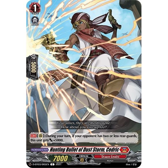 Image for Hunting Bullet of Dust Storm, Cedric (D-BT03/065EN) (D-BT03) - Cardfight Vanguard