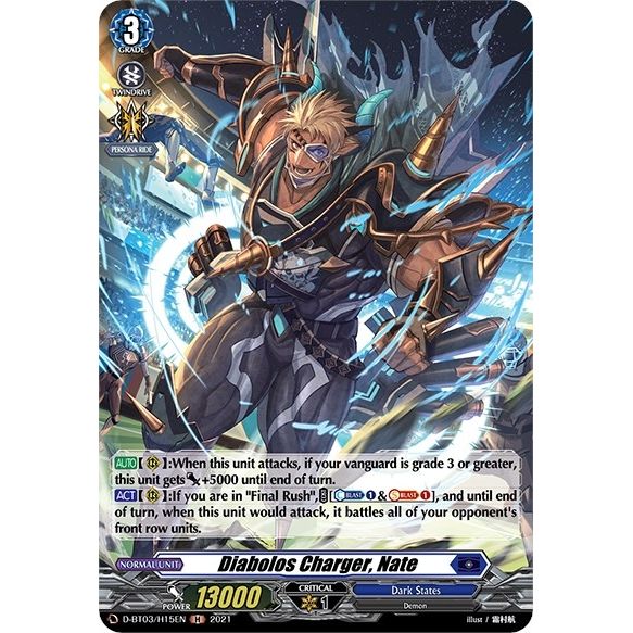 Image for Diabolos Charger, Nate (Holo) (D-BT03/H15EN) (D-BT03) - Cardfight Vanguard