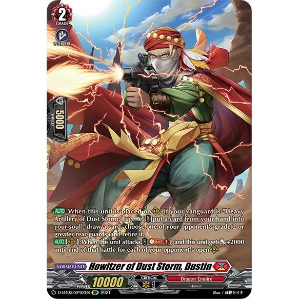 Image for Howitzer of Dust Storm, Dustin (SP) (D-BT03/SP02EN) (D-BT03) - Cardfight Vanguard