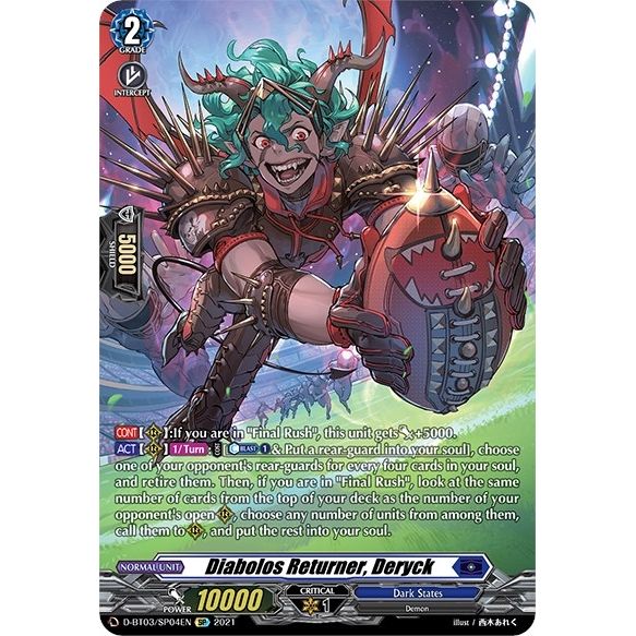 Image for Diabolos Returner, Deryck (SP) (D-BT03/SP04EN) (D-BT03) - Cardfight Vanguard