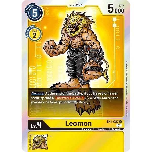 Image for Leomon (EX1-027 R) (EX01) - Digimon Card Game