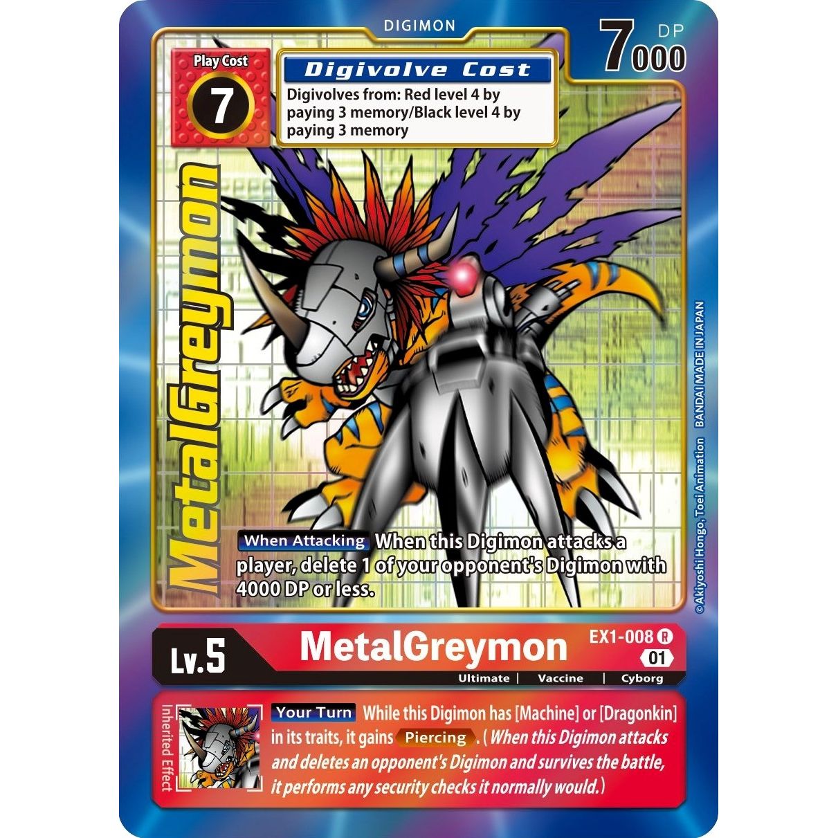 Image for MetalGreymon (Alternate Art) (EX1-008 R) (EX01) - Digimon Card Game