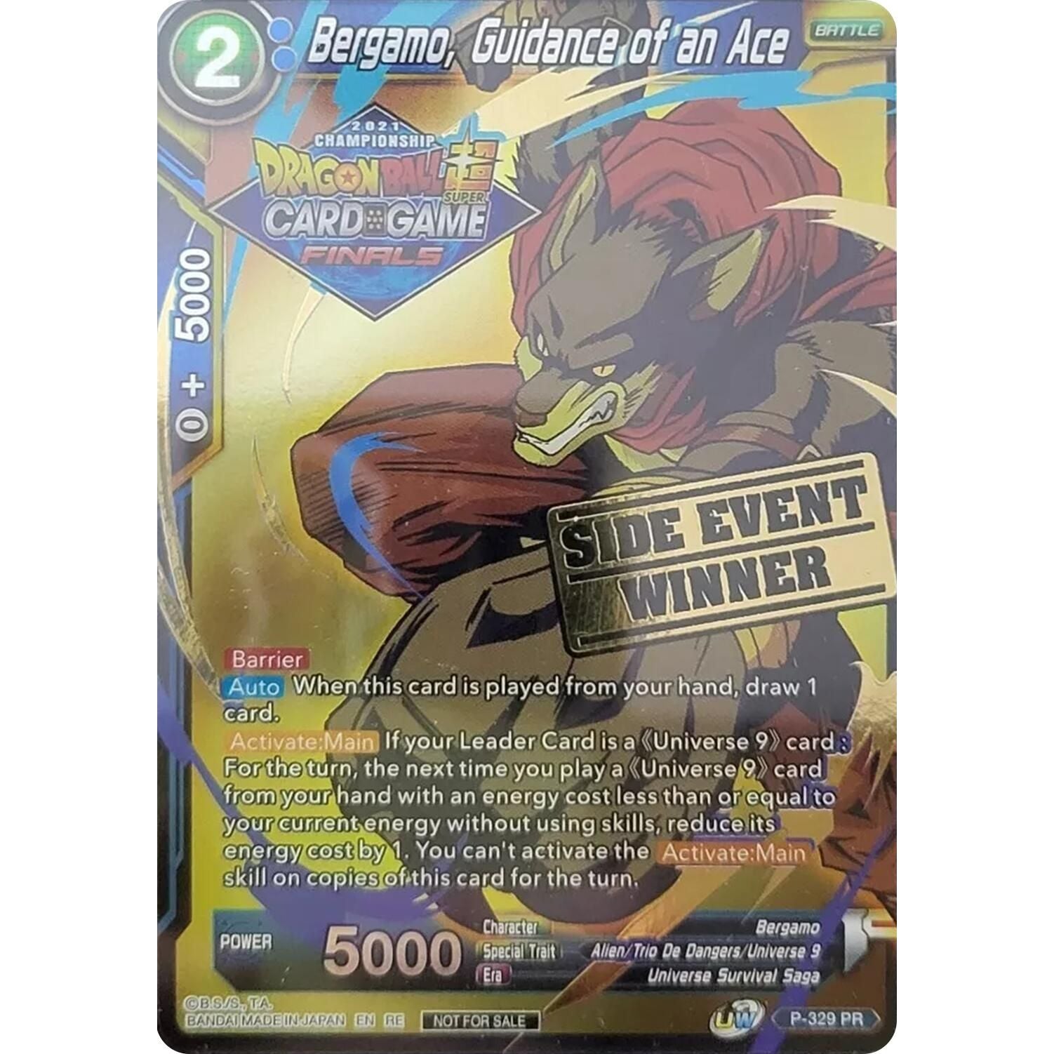 Image for Bergamo, Guidance of an Ace (Championship 2021 Vault Set) (Side Event Winner) (P-329) (PR) - Dragon Ball Super: Masters
