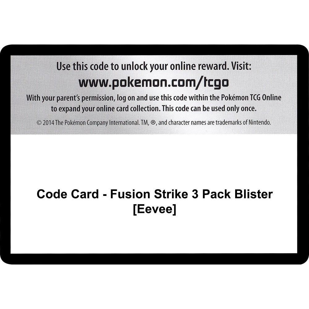 Image for Code Card - Fusion Strike 3 Pack Blister [Eevee] (SWSH08) - Pokemon