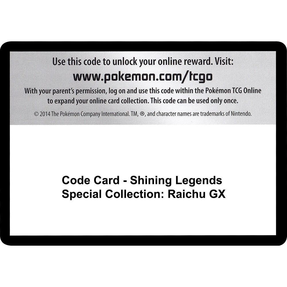 Image for Code Card - Shining Legends Special Collection: Raichu GX (SHL) - Pokemon