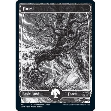 Image for Forest (Moonlit Land) (Foil Etched) (412) (WPN) - Magic: The Gathering