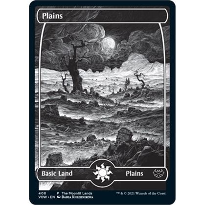 Image for Plains (Moonlit Land) (Foil Etched) (408) (WPN) - Magic: The Gathering