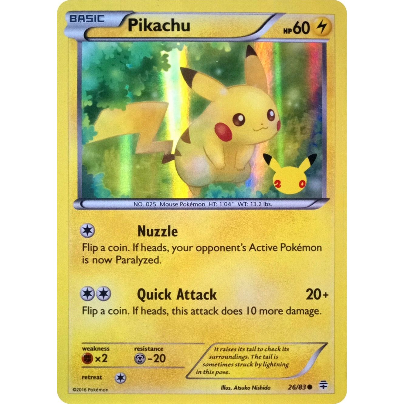 Image for Pikachu - 26/83 (20th Anniversary) (026/083) (MCAP) - Pokemon