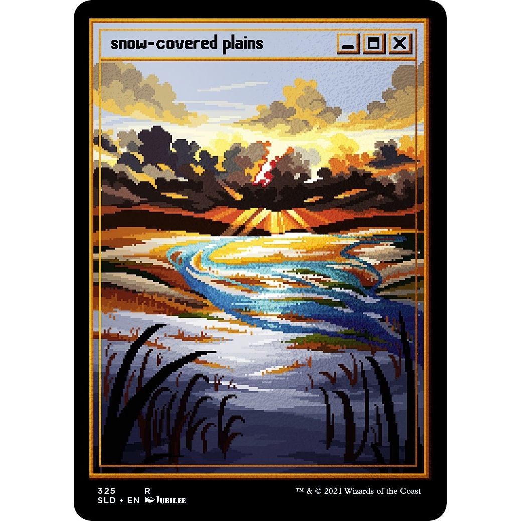 Image for Snow-Covered Plains (PixelSnowLands.jpg) (Foil Etched) (325) (SLD) - Magic: The Gathering