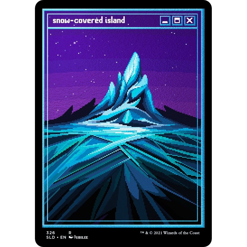Image for Snow-Covered Island (PixelSnowLands.jpg) (Foil Etched) (326) (SLD) - Magic: The Gathering
