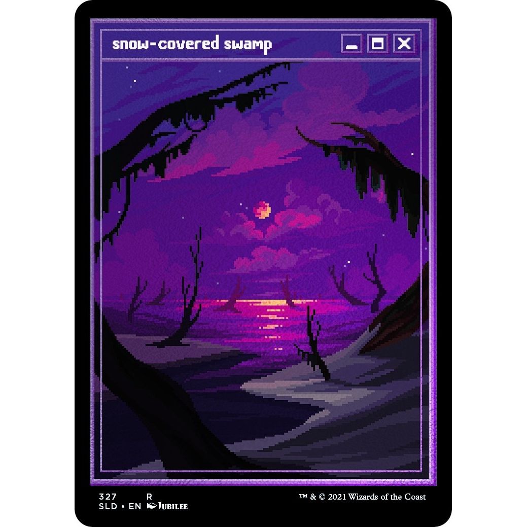 Image for Snow-Covered Swamp (PixelSnowLands.jpg) (Foil Etched) (327) (SLD) - Magic: The Gathering