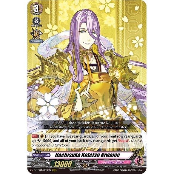 Image for Hachisuka Kotetsu Kiwame (D-TB01/009EN) (D-TB01) - Cardfight Vanguard