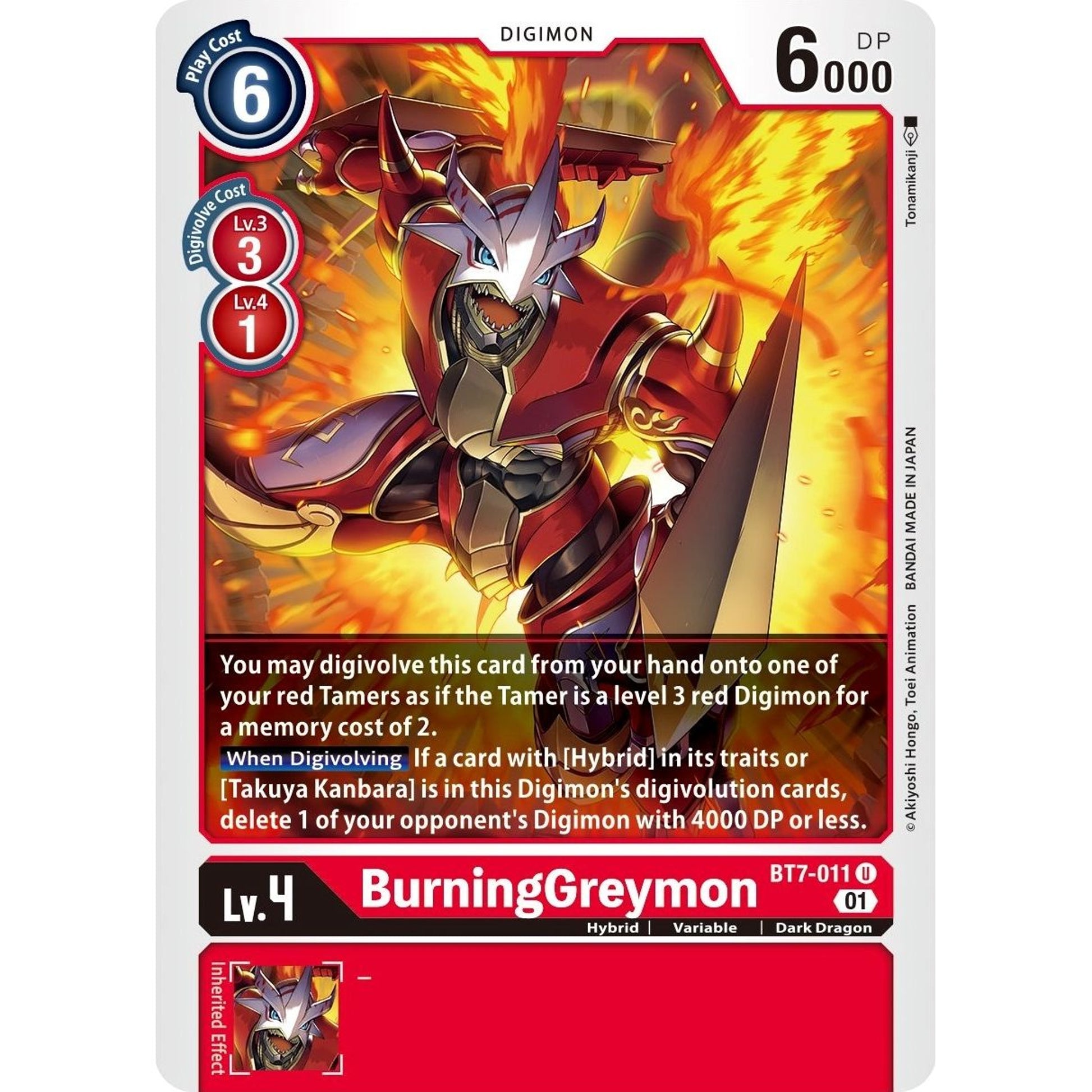 Image for BurningGreymon (BT7-011 U) (BT07) - Digimon Card Game