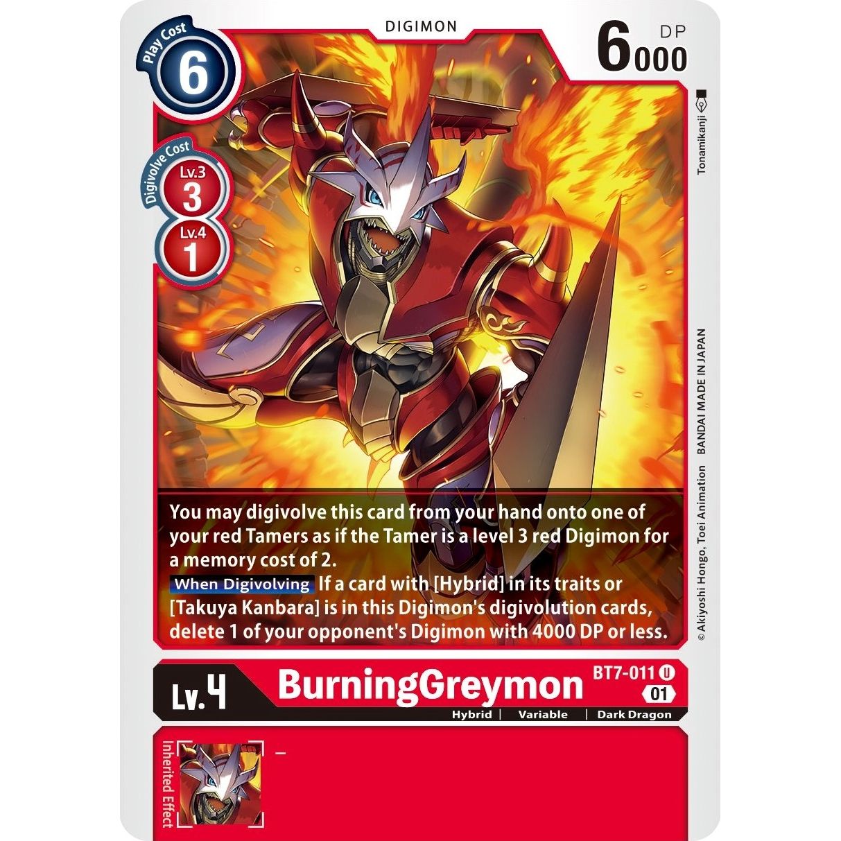 Image for BurningGreymon (BT7-011 U) (BT07) - Digimon Card Game