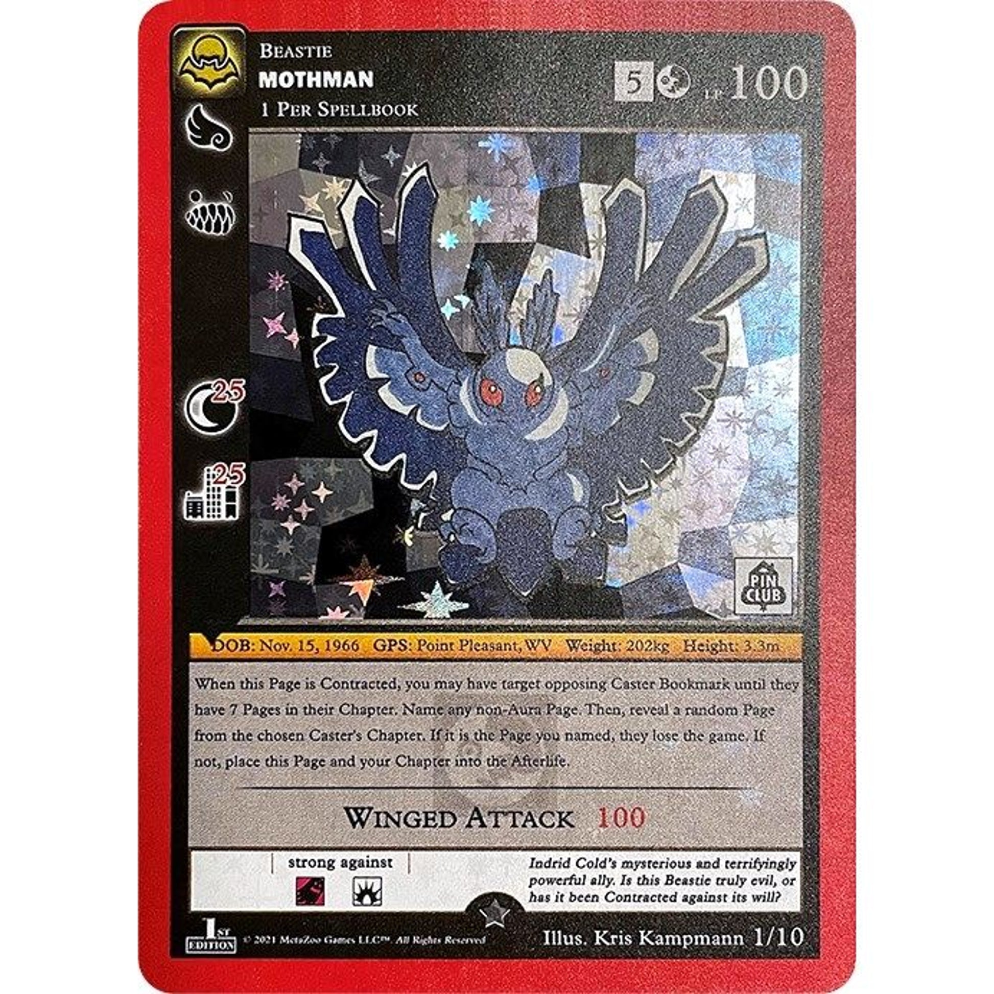 Image for Mothman (Pin Club Cryptid Nation Mystery Collection) (1/10) (MISC) - MetaZoo