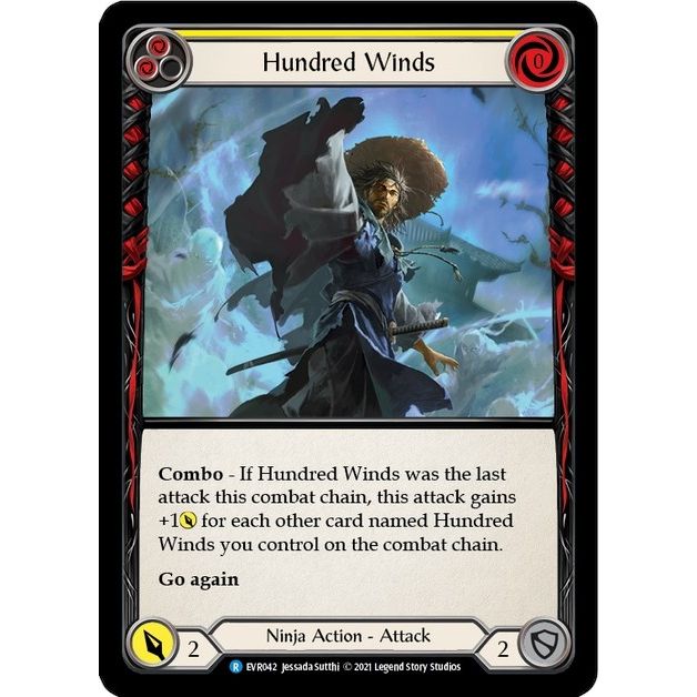 Image for Hundred Winds (Yellow) (EVR042) (EVR) - Flesh and Blood TCG
