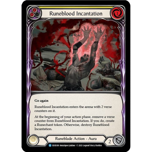 Image for Runeblood Incantation (Yellow) (EVR108) (EVR) - Flesh and Blood TCG
