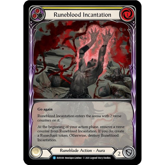 Image for Runeblood Incantation (Yellow) (Extended Art) (EVR108) (EVR) - Flesh and Blood TCG