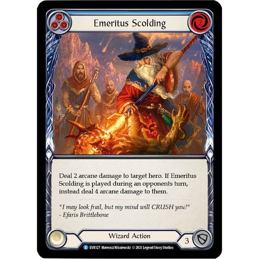 Image for Emeritus Scolding (Blue) (EVR127) (EVR) - Flesh and Blood TCG
